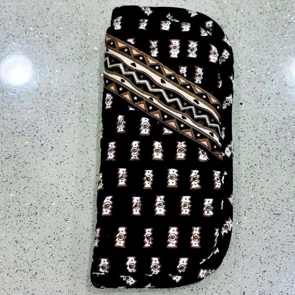 VTG. Vera Bradley ~‎ Double Eyeglass Case ~ Quilted Tribal Zebra Geometric Print